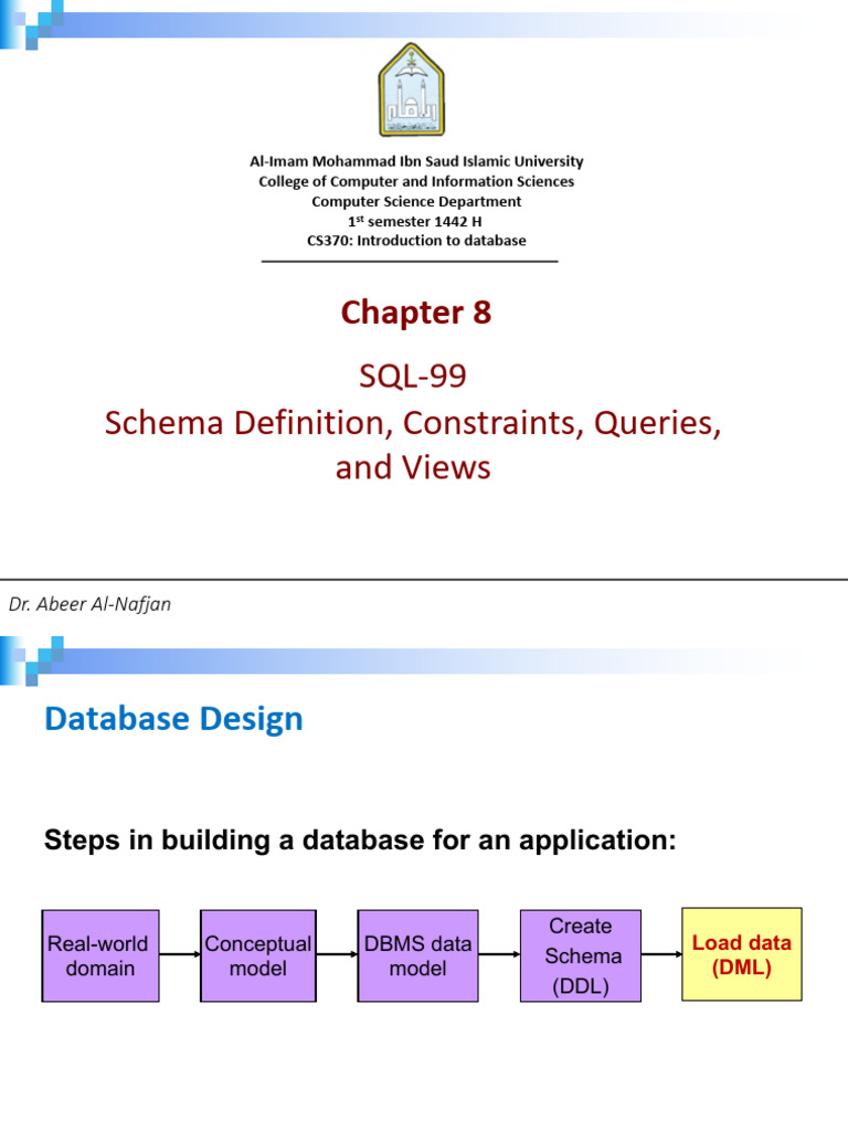 CS370 Chapter8 DML Part1 | PDF | Databases | Sql