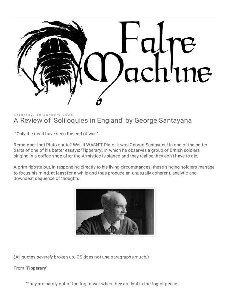 False Machine - A Review of 'Soliloquies in England' by George ...