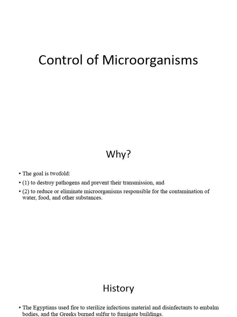 Control of Microorganisms - Unit 3 | PDF | Disinfectant | Sterilization ...