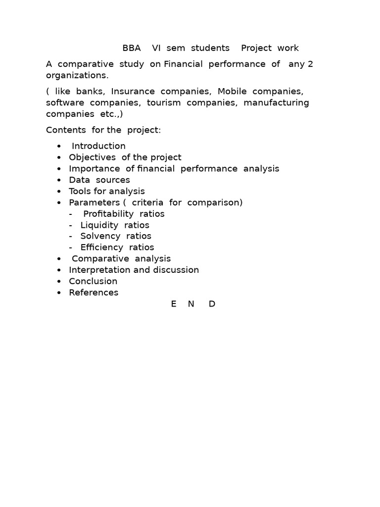 BBA VI Sem Students Project Work | PDF