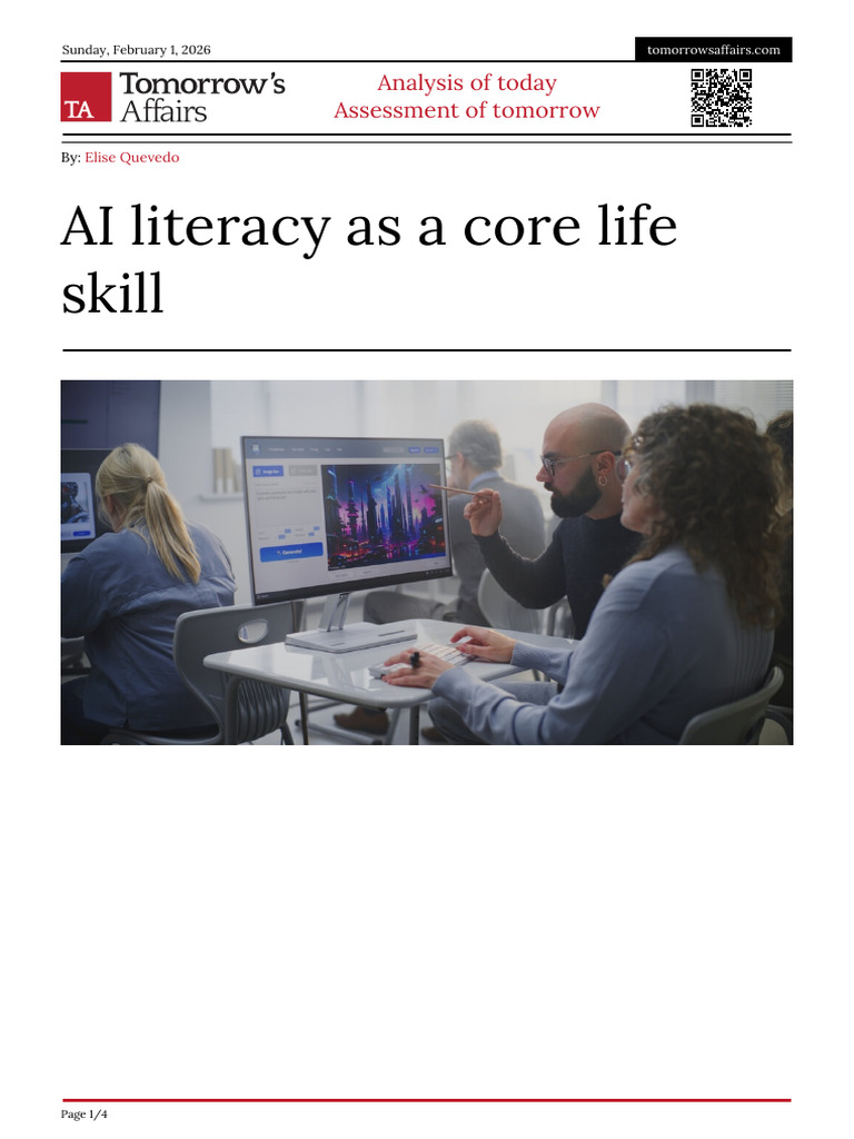 Ai Literacy As A Core Life Skill | PDF | Artificial Intelligence ...