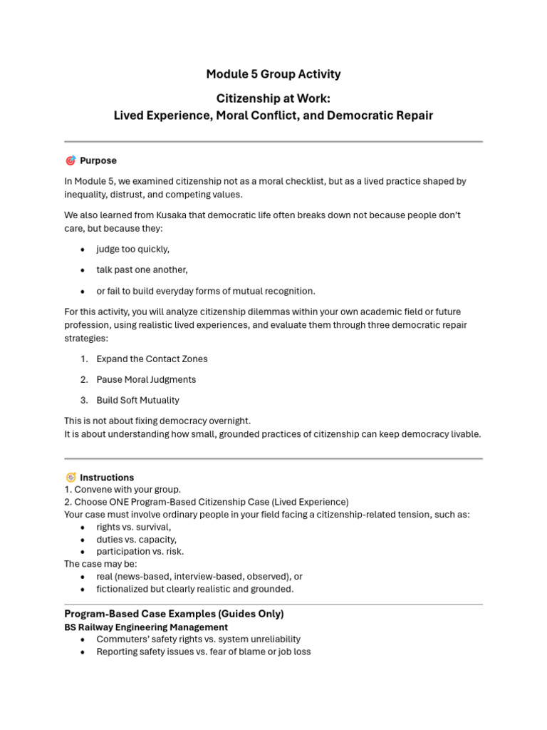 M5 Activity Instructions | PDF