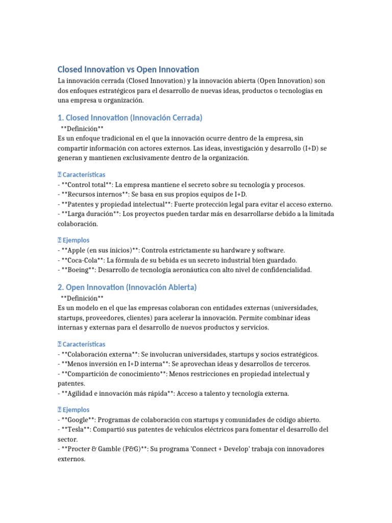 Closed vs Open Innovation | PDF | Investigación y desarrollo ...