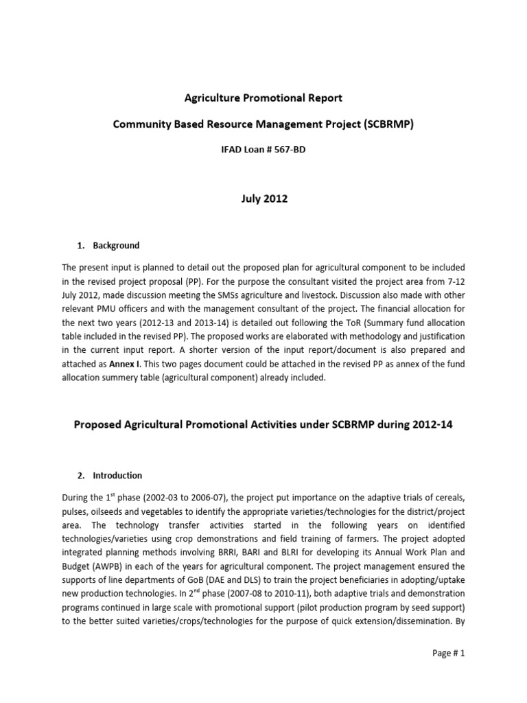 Agriculture Report 2012 | PDF | Agriculture | Irrigation