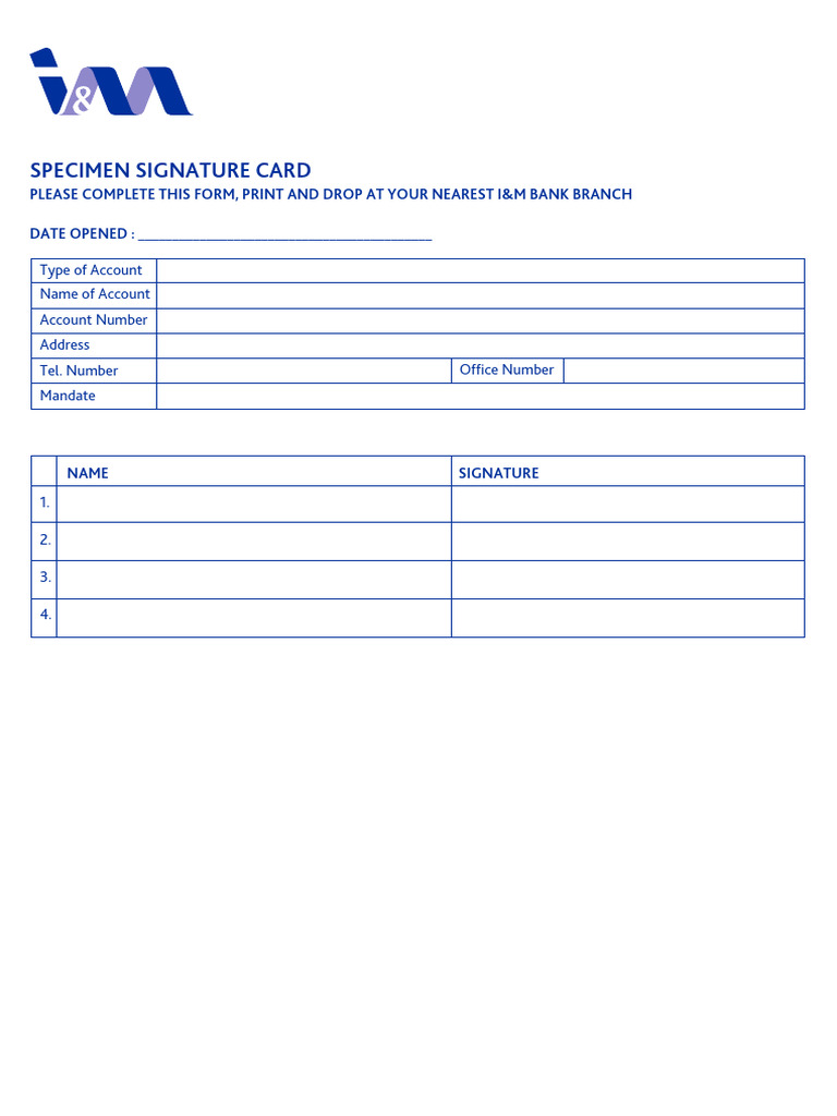 Specimen Signature Copy 1 | PDF