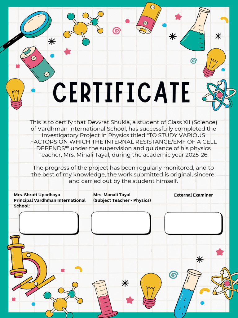 Green and Yellow Doodle Science Project Cover A4 Document_20260117 ...