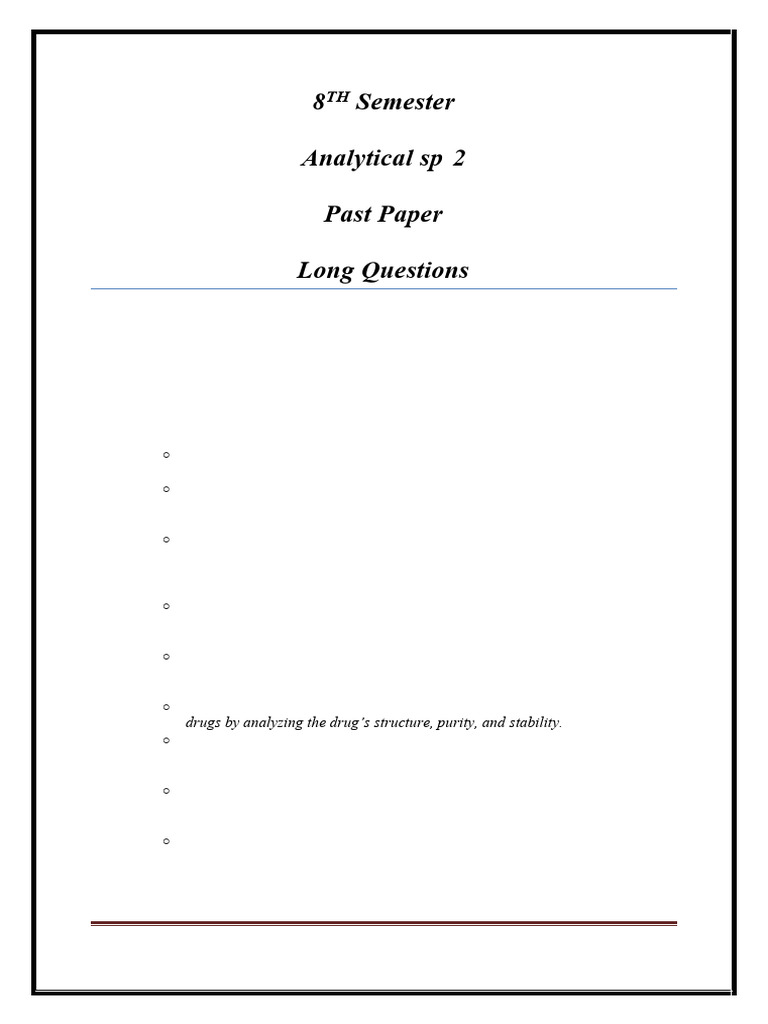 Long Questions | PDF | Mass Spectrometry | Laser
