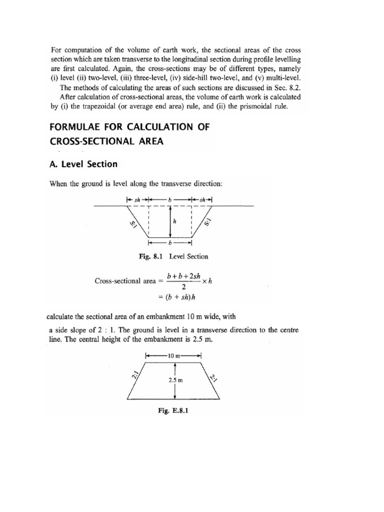 Cross Section Areas 1 | PDF