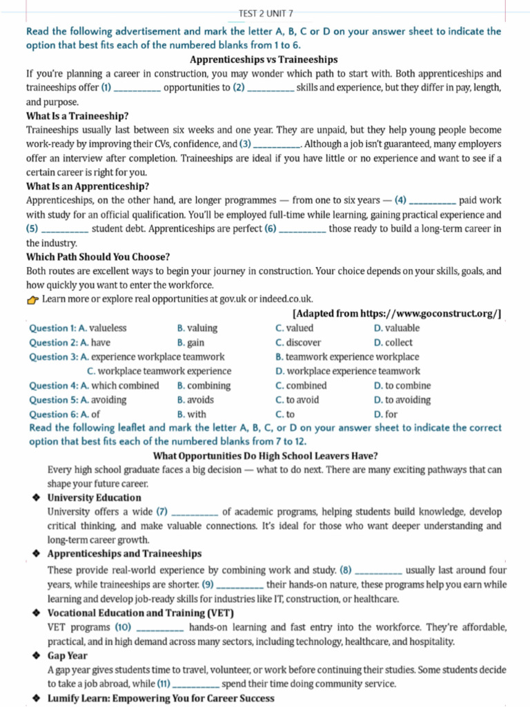 Test 2 Unit 7 | PDF