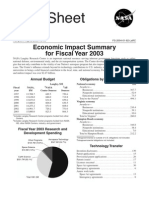 Sheet: Economic Impact Summary For Fiscal Year 2003