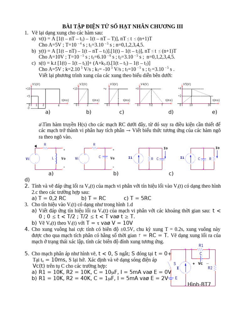 BT C3 Các sơ đồ xử lý xung | PDF