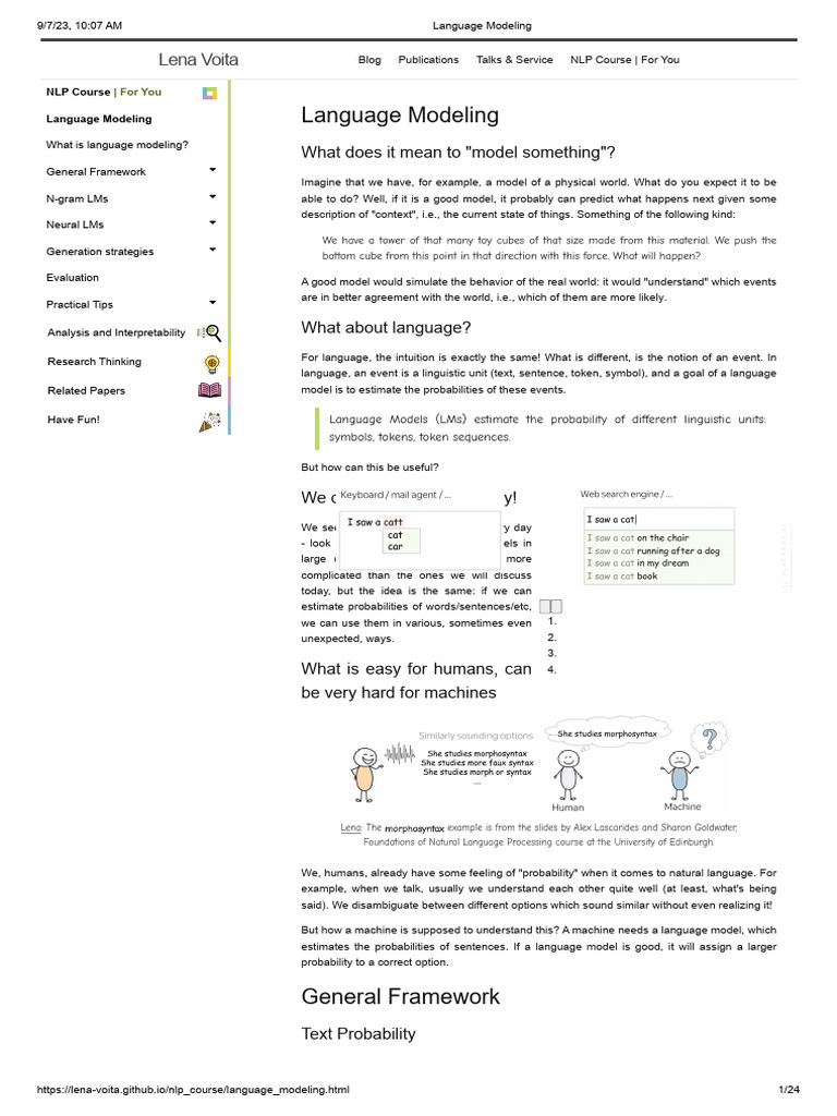 Unit V Language Modeling | PDF | Probability | Cognitive Science