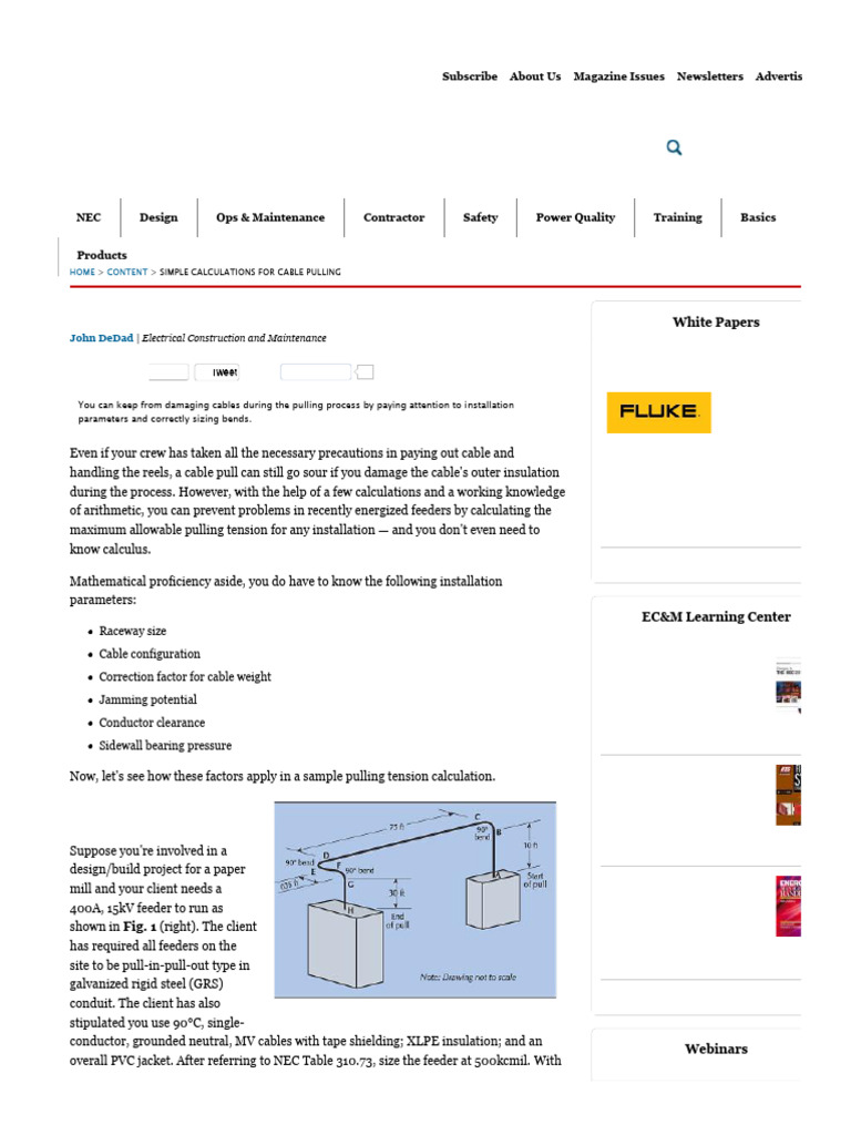 Cable Pulling Calculations | PDF | Cable Television