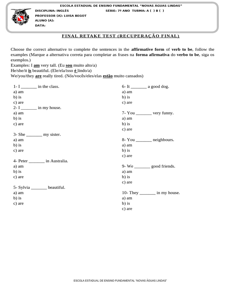 7ano Recup Final | PDF
