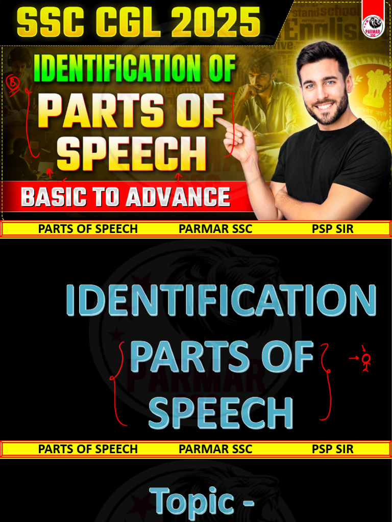 Identification of Part Speech - By Parmar Ssc | PDF | Part Of Speech | Verb
