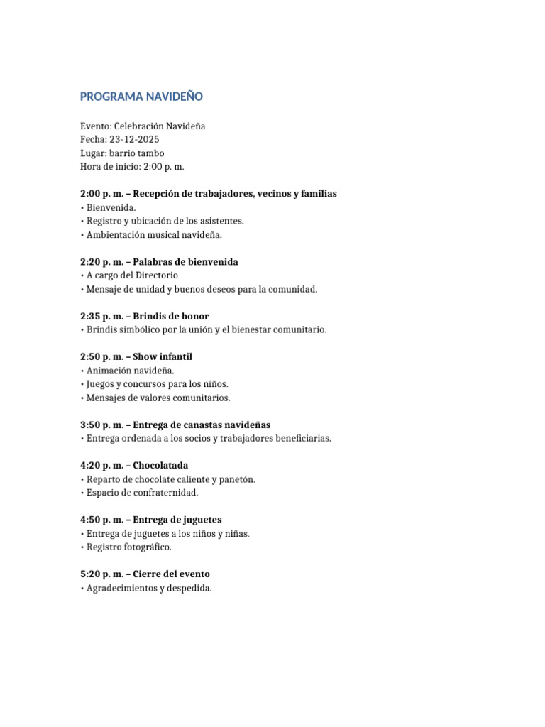 Programa Navidenĩo | PDF