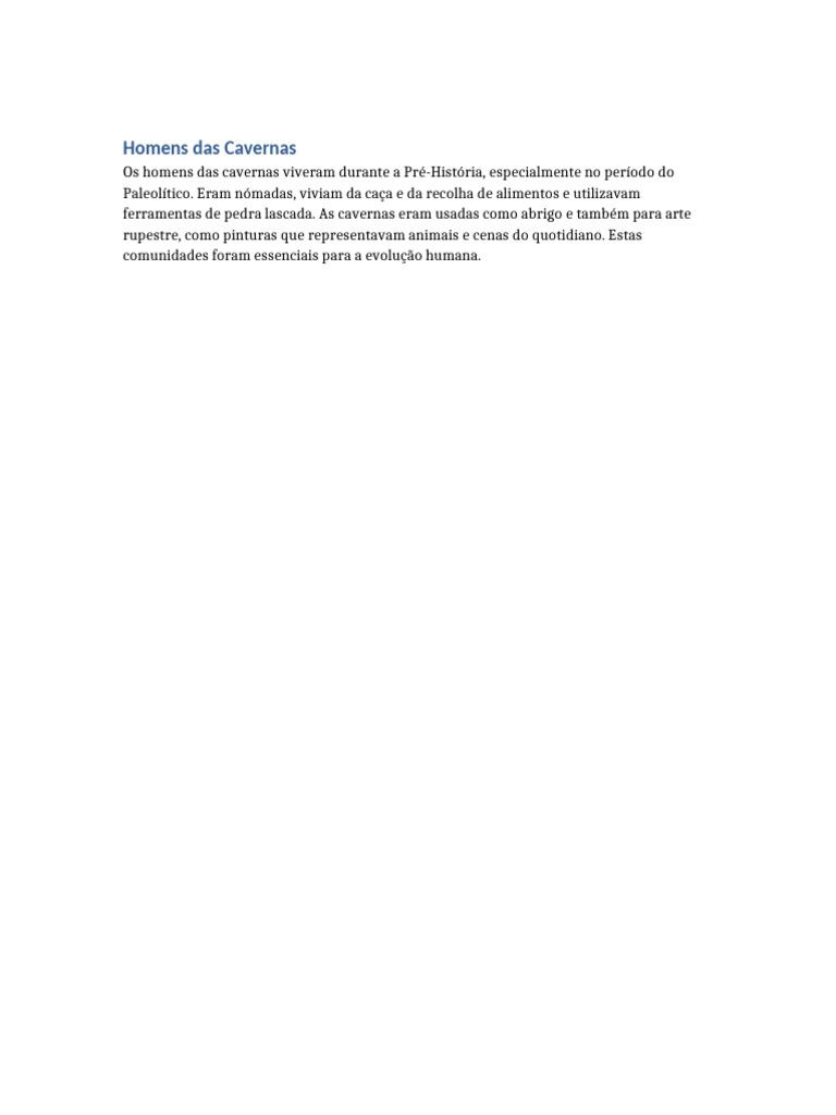 Homens Das Cavernas | PDF