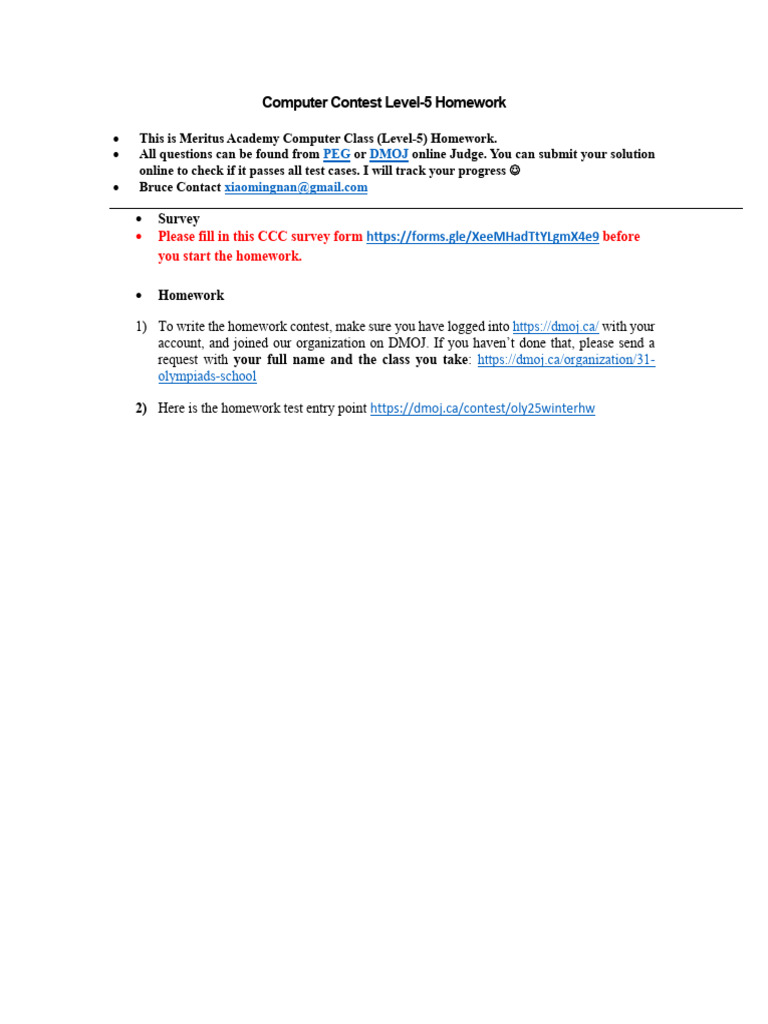 Class15 Computer Contest Level 5 Homework | PDF