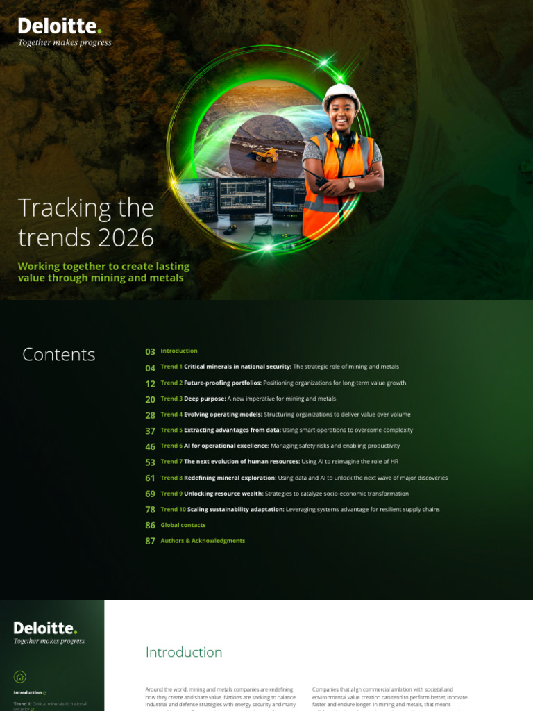 Deloitte Tracking the Trends 2026 | PDF | Mining | Cobalt