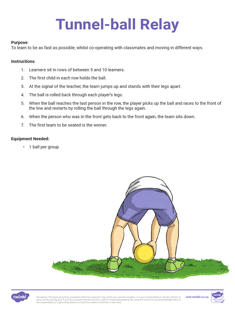 Tunnel-Ball Relay - Instruction Sheet | PDF