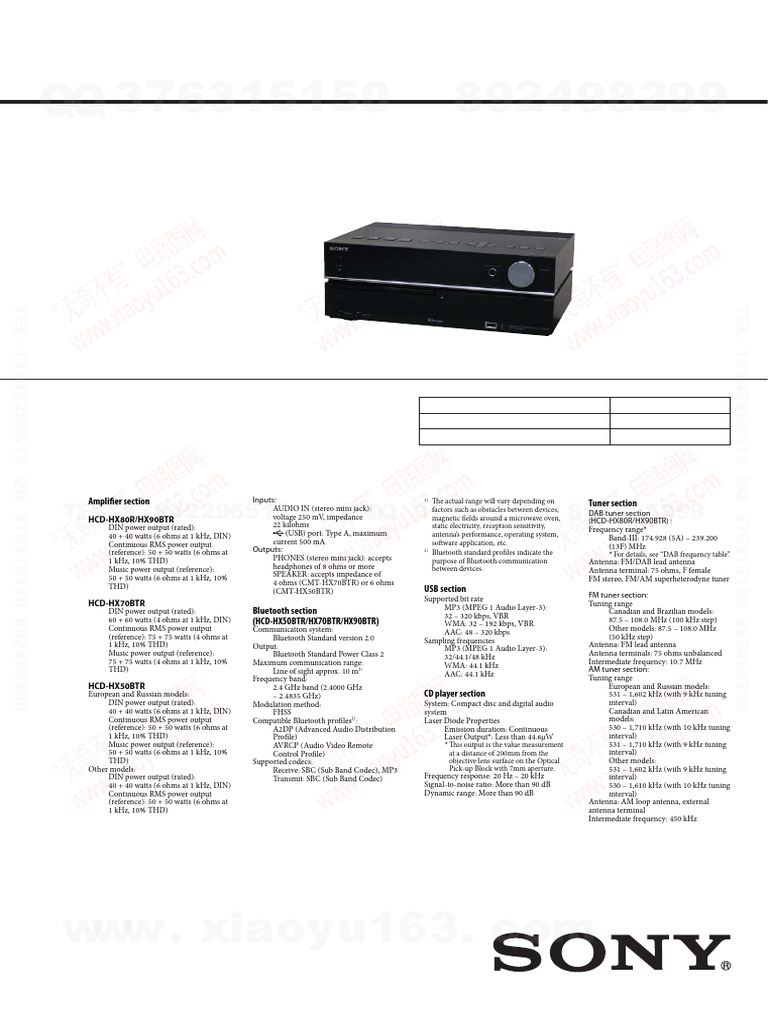 Service Manual: Compact Disc Receiver | PDF | Mp3 | Frequency Modulation