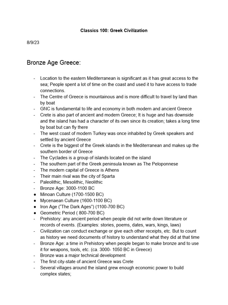 Classics 100 - Greek Civilization | PDF | Iliad | Achilles