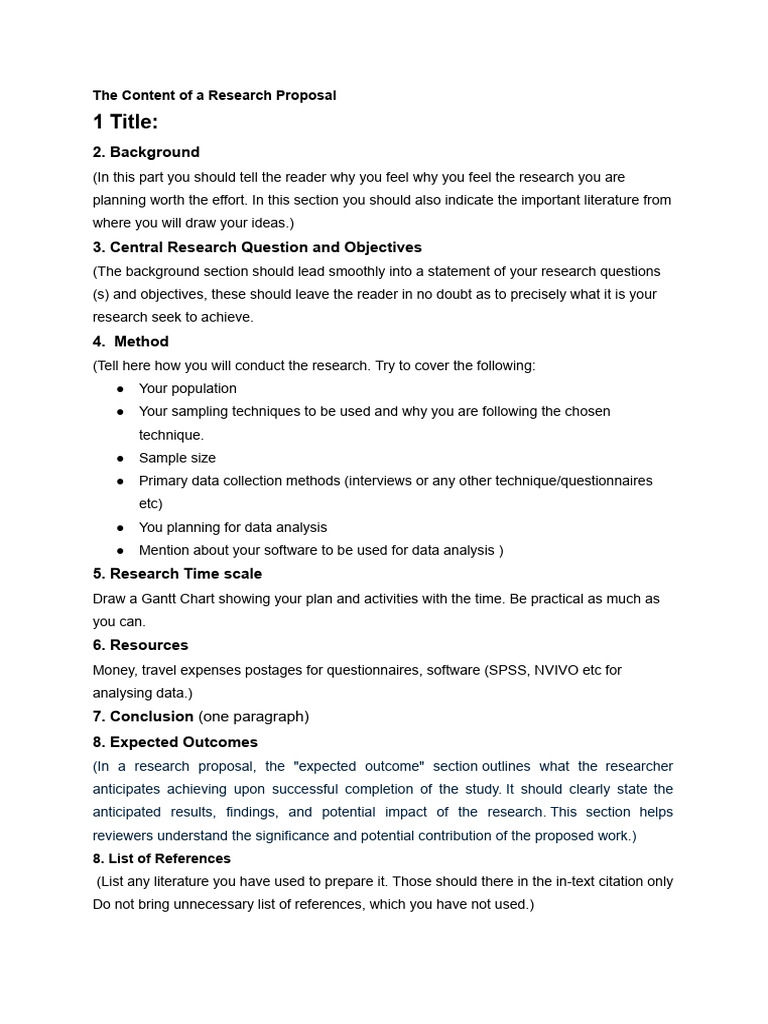 Research Proposal Format | PDF