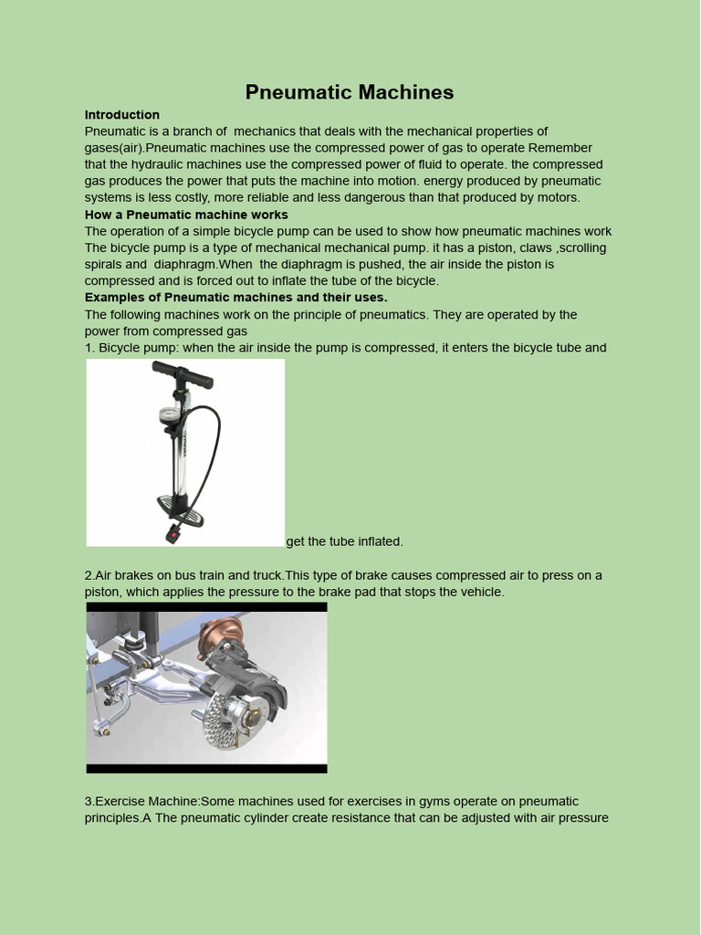 Pneumatic Machines | PDF | Pneumatics | Pump