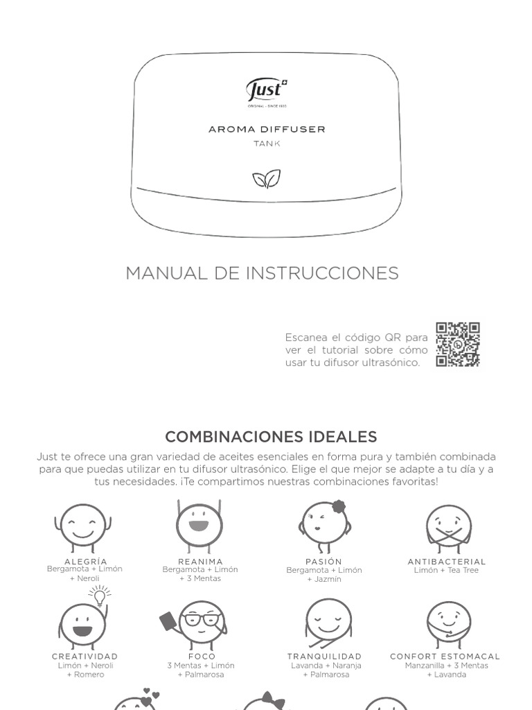 Manual - Aroma Diffuser Tank Just | PDF | Agua | Tanques