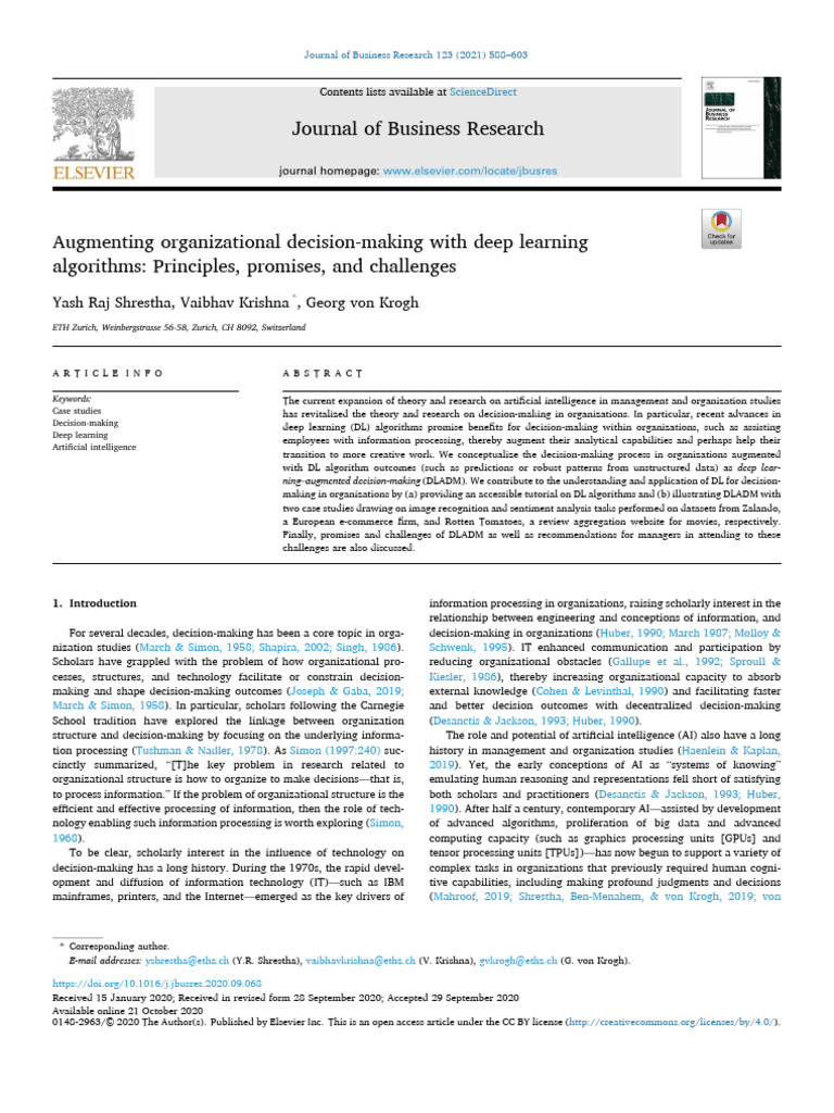 Augmenting Organizational Decision-Making With Deep Learning Algorithms ...