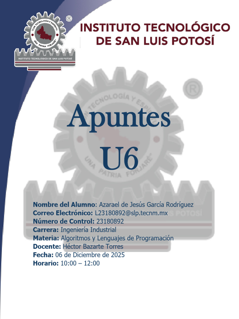 Apuntes U6 APL_Garcia Rodriguez Azarael de Jesús | PDF