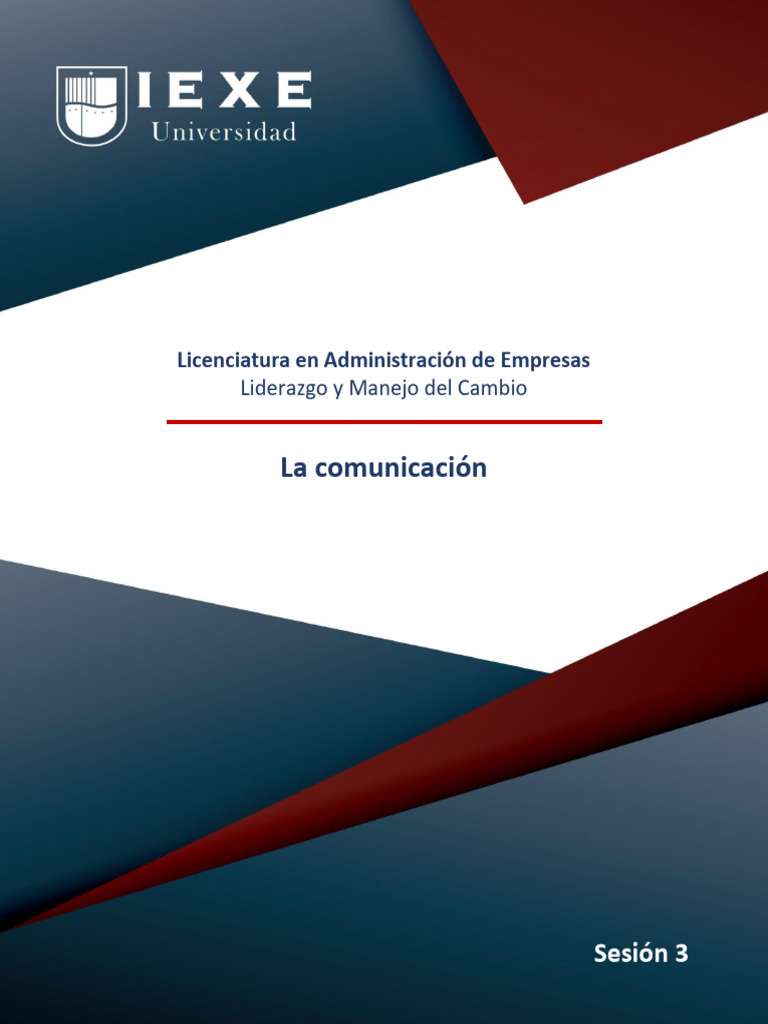 Sesión 3 - Liderazgo y Manejo Del Cambio | PDF | Comunicación | Motivación