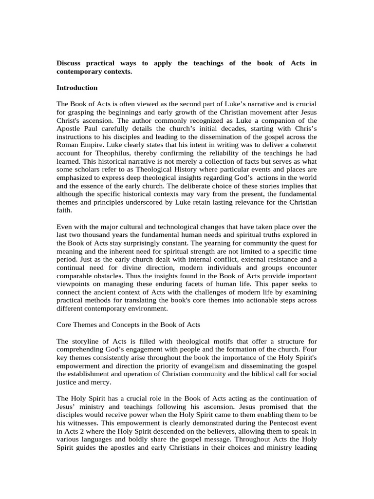 Book of Acts Group Assignment | PDF | Acts Of The Apostles | Gospel Of Luke