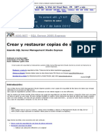 SQL Server - Crear y Restaurar Copias de Seguridad