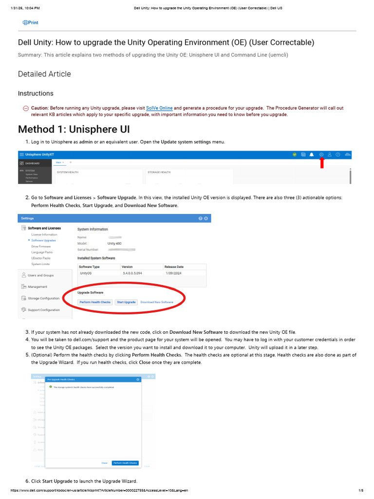 Dell Unity - How To Upgrade The Unity Operating Environment (OE ...