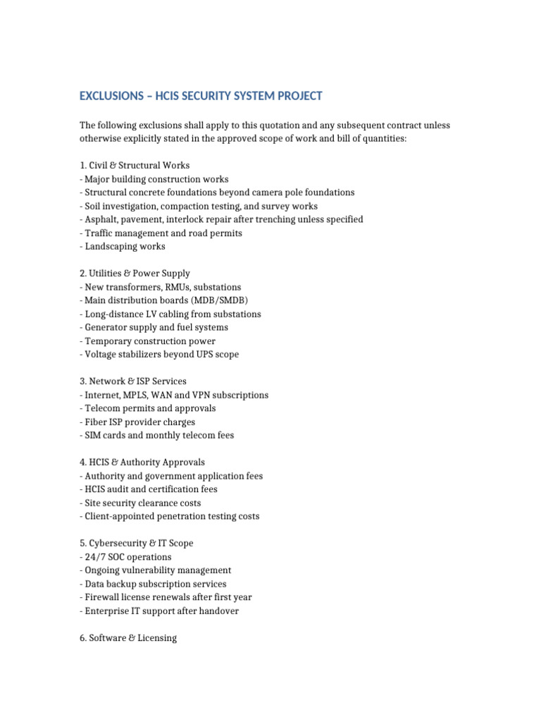 HCIS Project Exclusions | PDF | Computing
