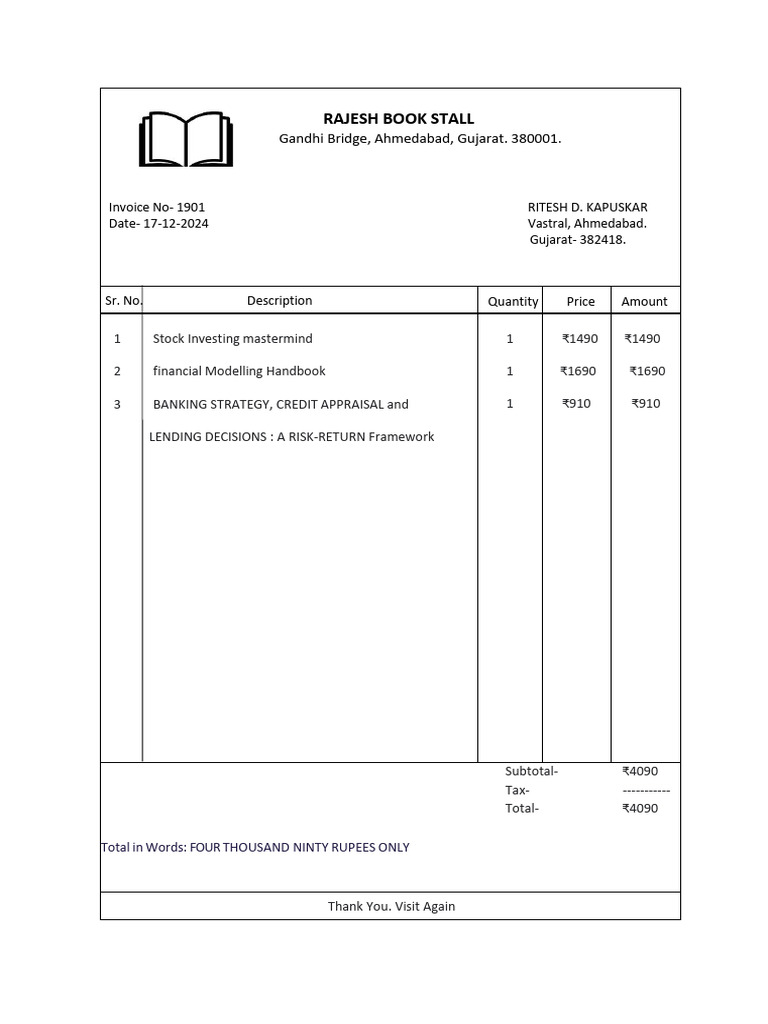 Book Bill | PDF
