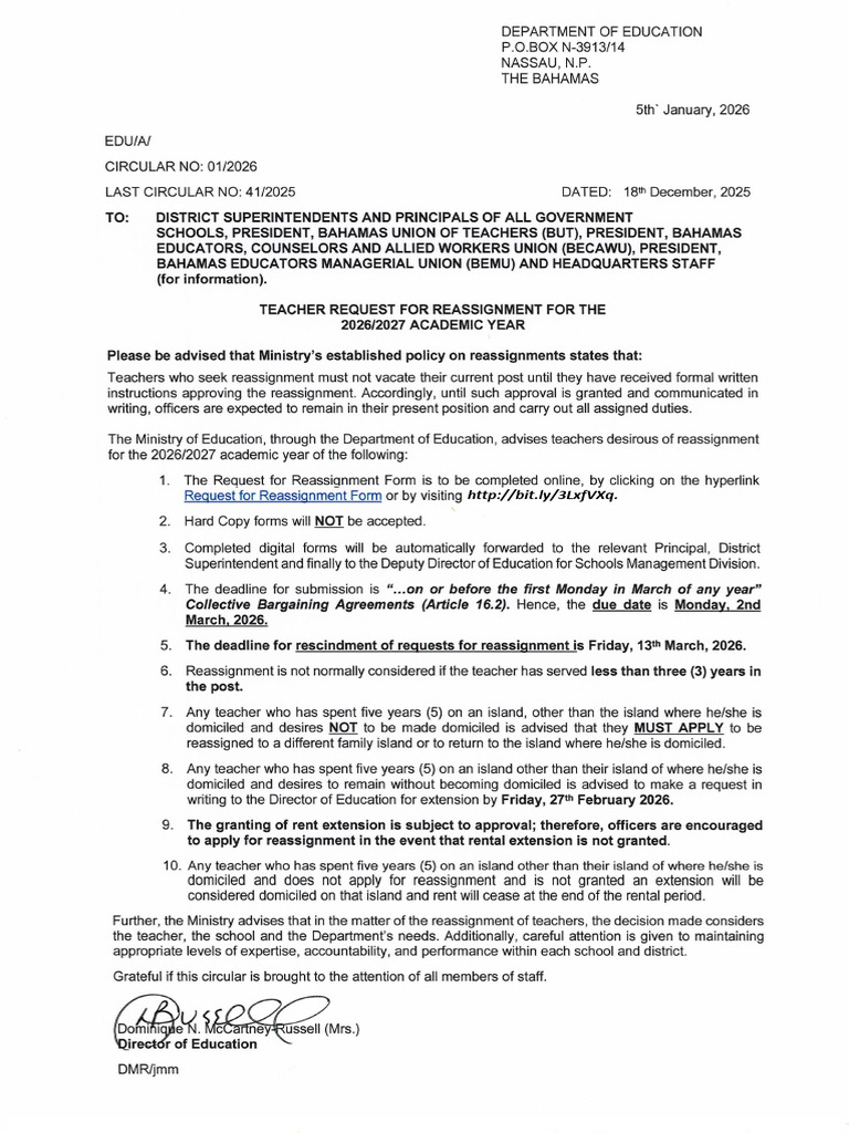 DOE Circular 2026-01 - Request For Reassignment | PDF | Chess | Chess ...