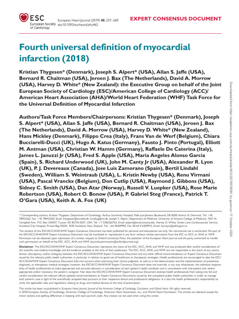 Universal Definition of Myocardial | PDF | Myocardial Infarction ...