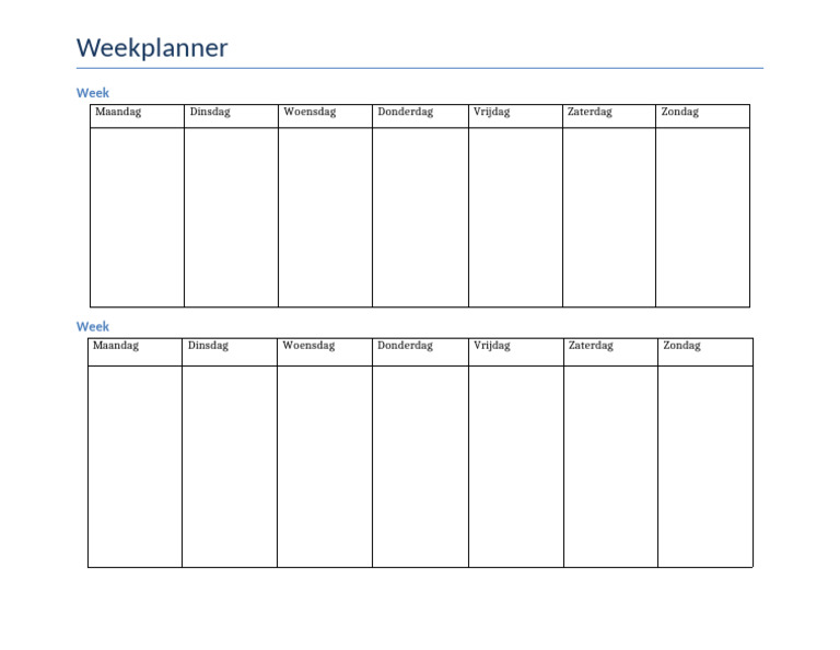 Weekplanner 2 Weken | PDF