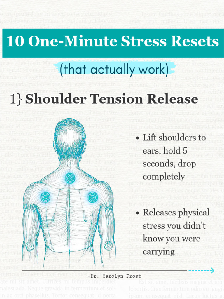 10 One-Minute Stress Resets | PDF | Heart Rate | Breathing