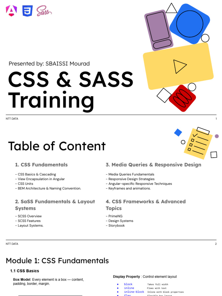 CSS & SASS Training - 1st Session | PDF | Page Layout | Computer ...
