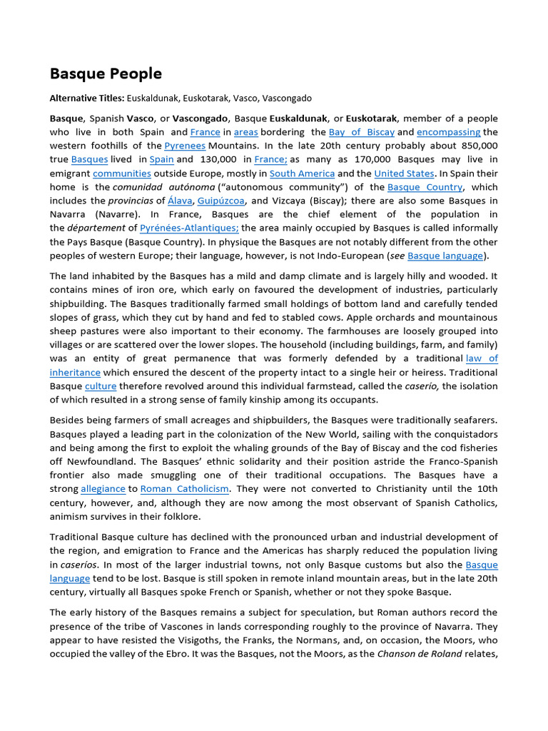The Basque People | PDF | Basques | Basque Country (Autonomous Community)