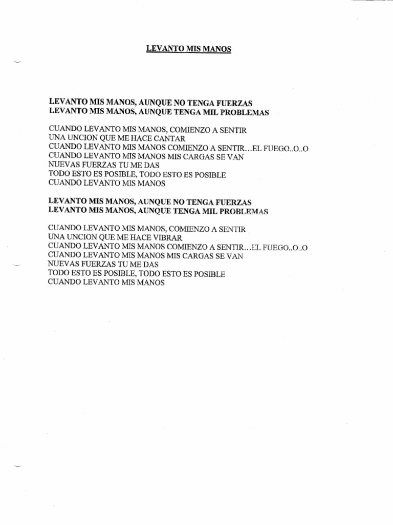 Levanto Mis Manos | PDF