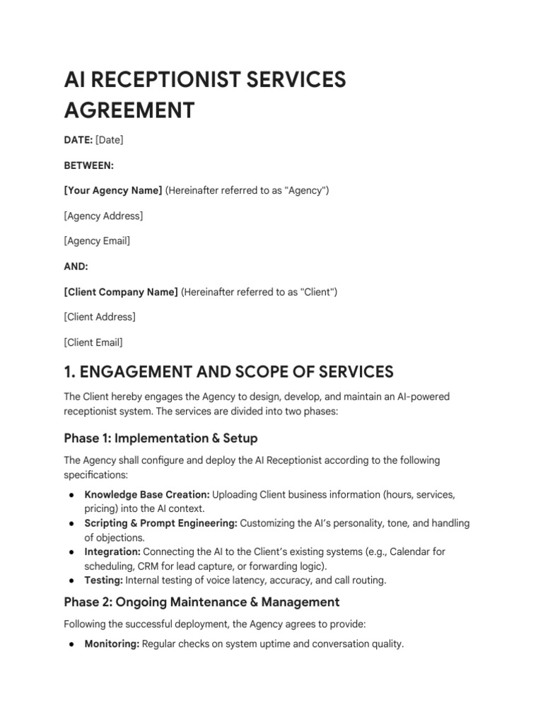 Client Signing Agreement Template | PDF | Artificial Intelligence ...
