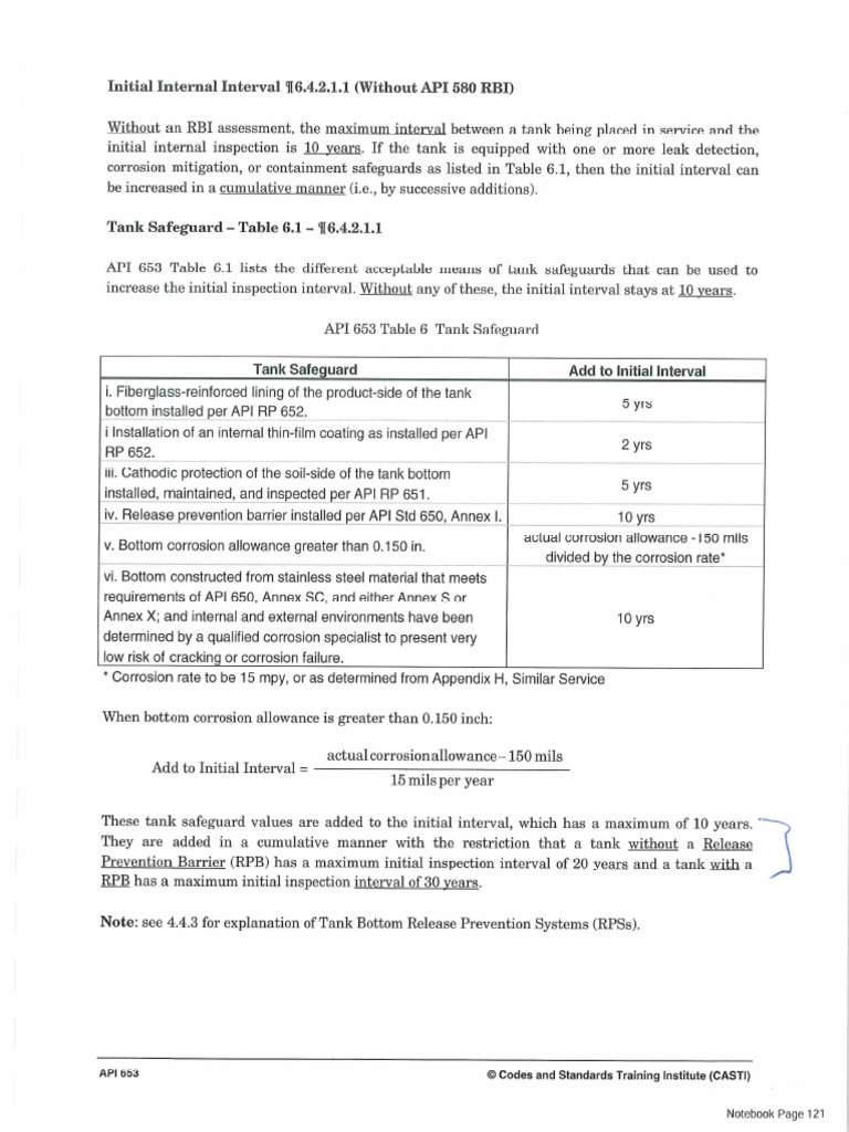 Internal Inspection Interval | PDF