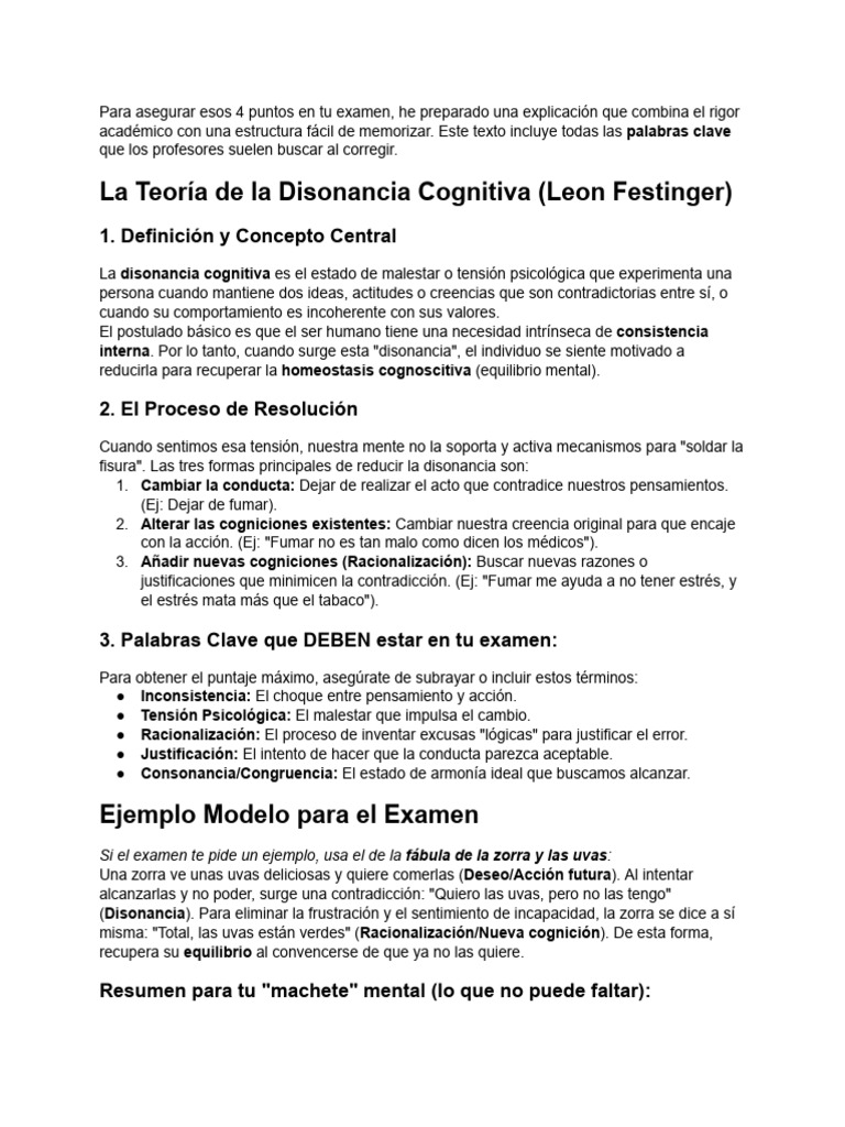 Disonancia cogn 2 | PDF | Cognición | Ciencias del comportamiento