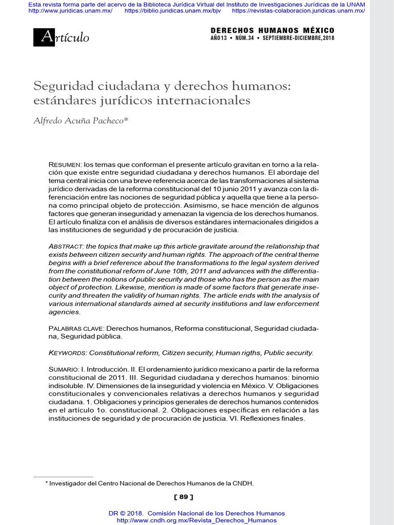 Seguridad Ciudadana y Derechos Humanos | PDF | Derechos humanos | Violencia