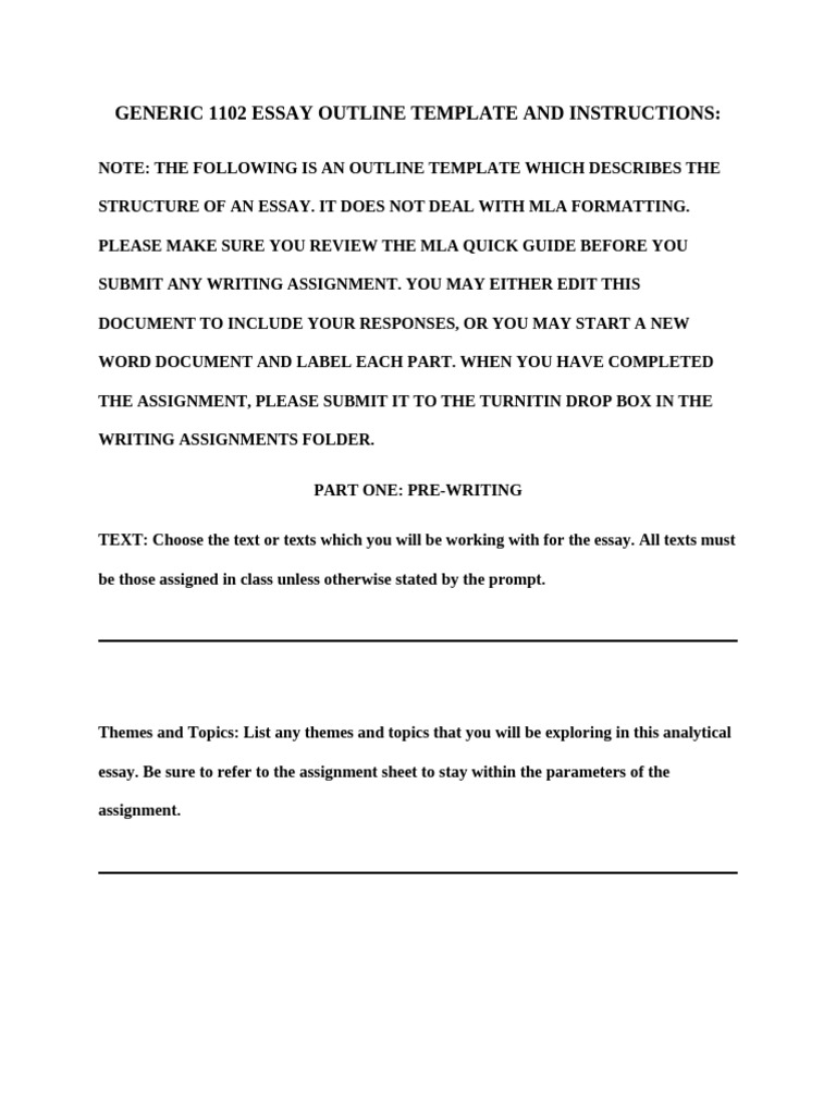 Generic 1102 Outline | PDF | Essays | Citation