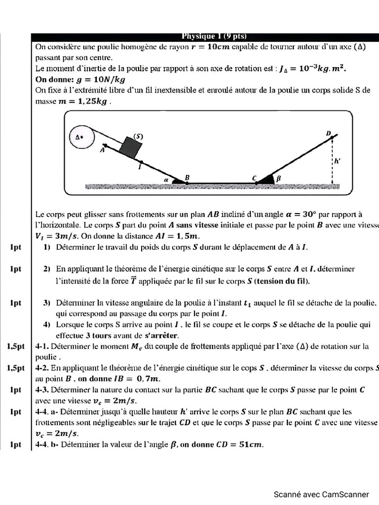 1 Bac SM Physique Chimie DS2+Correction | PDF